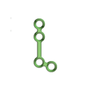 Пластина MINITEK ( L - подібна, товщ. 0.6 мм, середня перемичка )