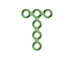 Пластина MINITEK (T - подібна, товщ. 0.6 мм, 6 отворів)