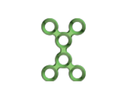 Пластина MINITEK (X - подібна, товщ. 0.6 мм, 6 отворів)